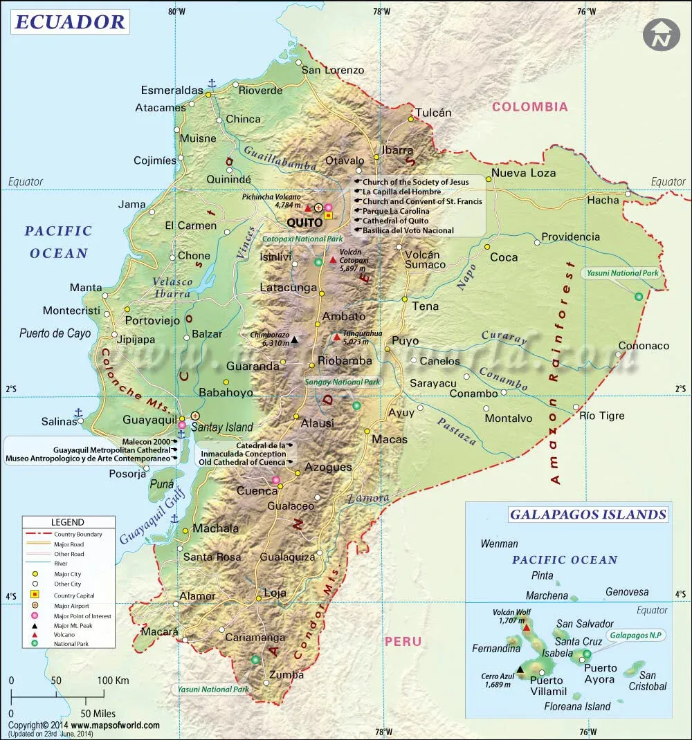 Map of Ecuador