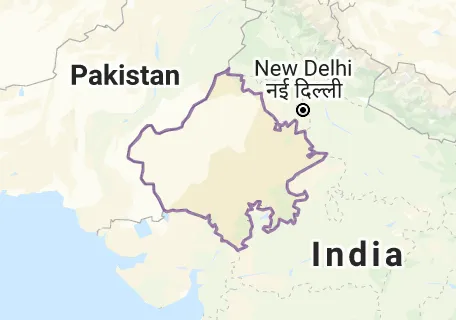Map of Rajasthan in Northern India
