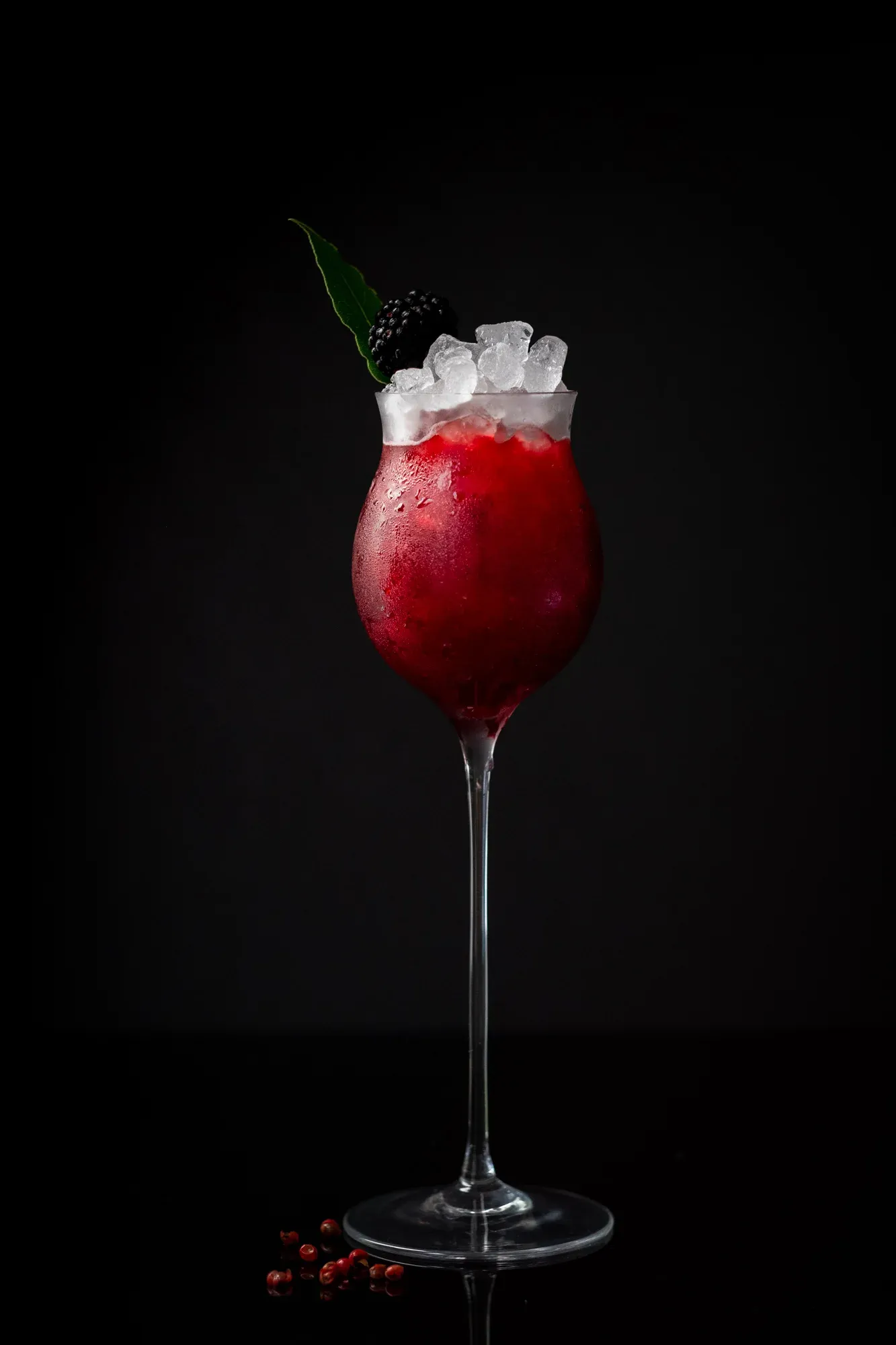 Mr. Berry Goes Black mezcal cocktail with blackberries