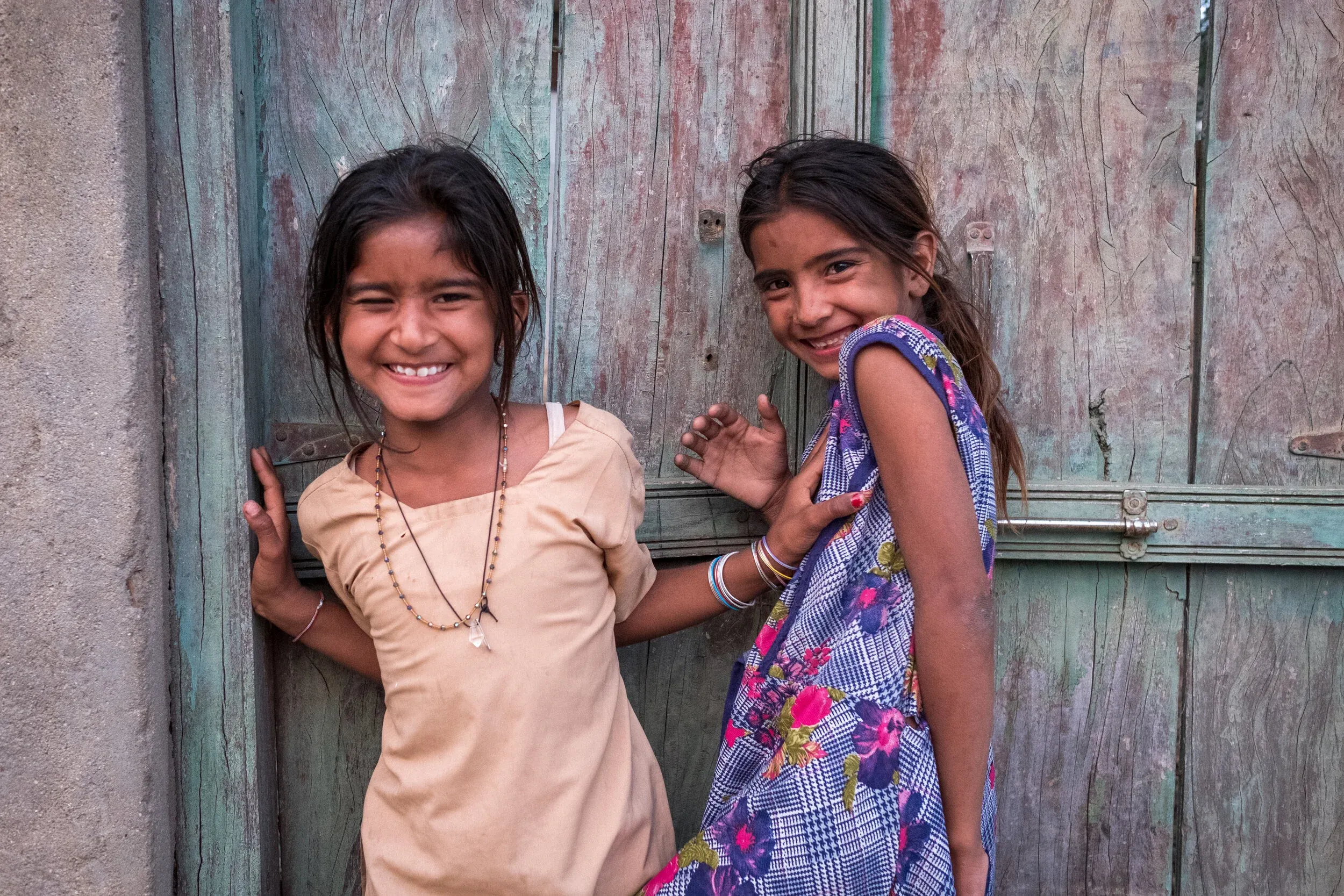 Children in a rural village near Jojawar