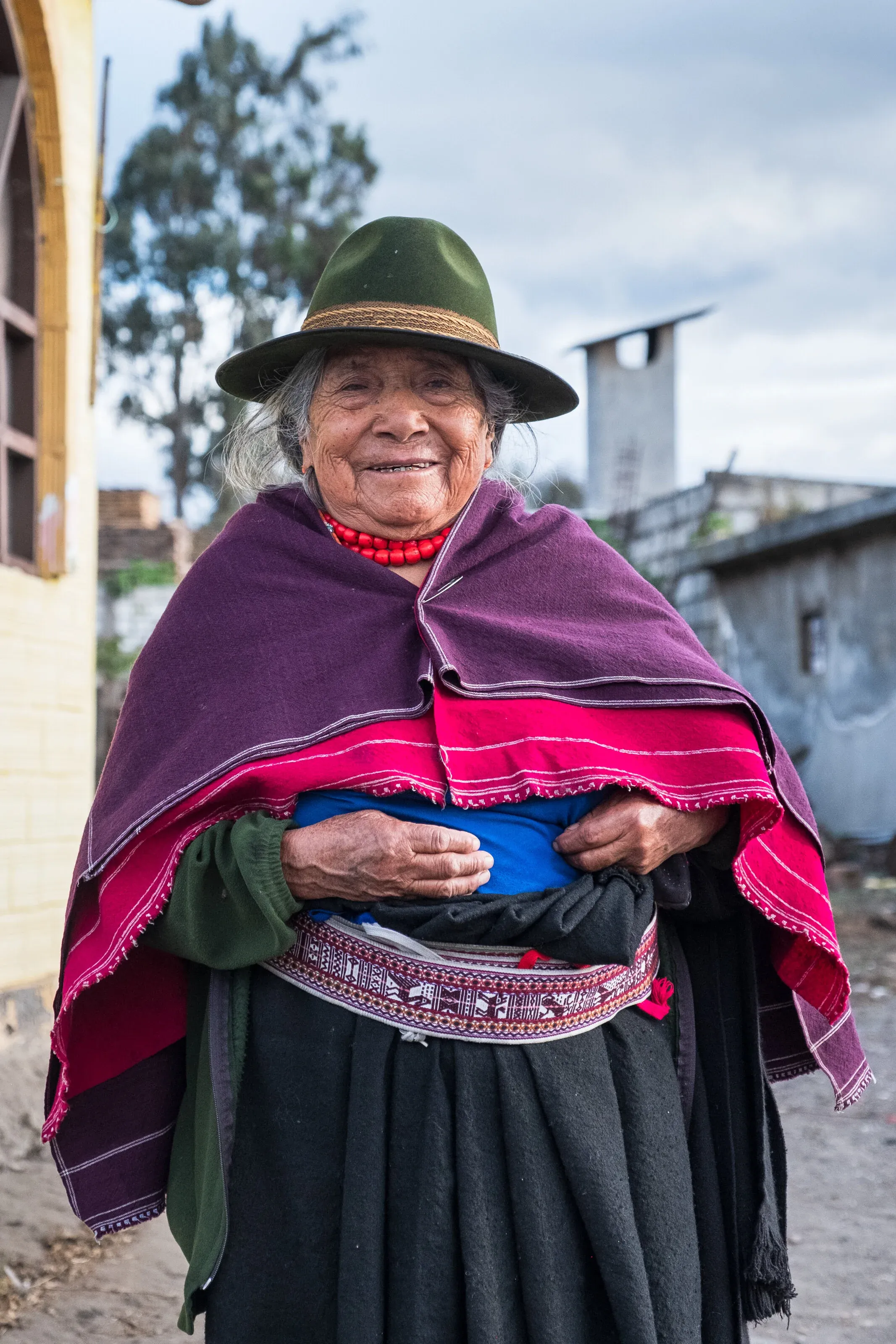 A woman in traditional Andean clothes
