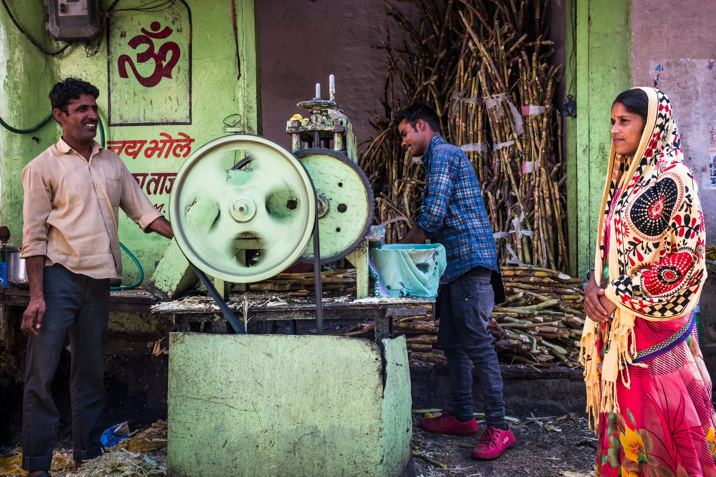 Sugarcane juice vendor in Udaipur