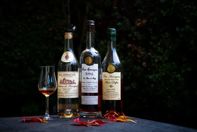 Armagnac bottles for tasting