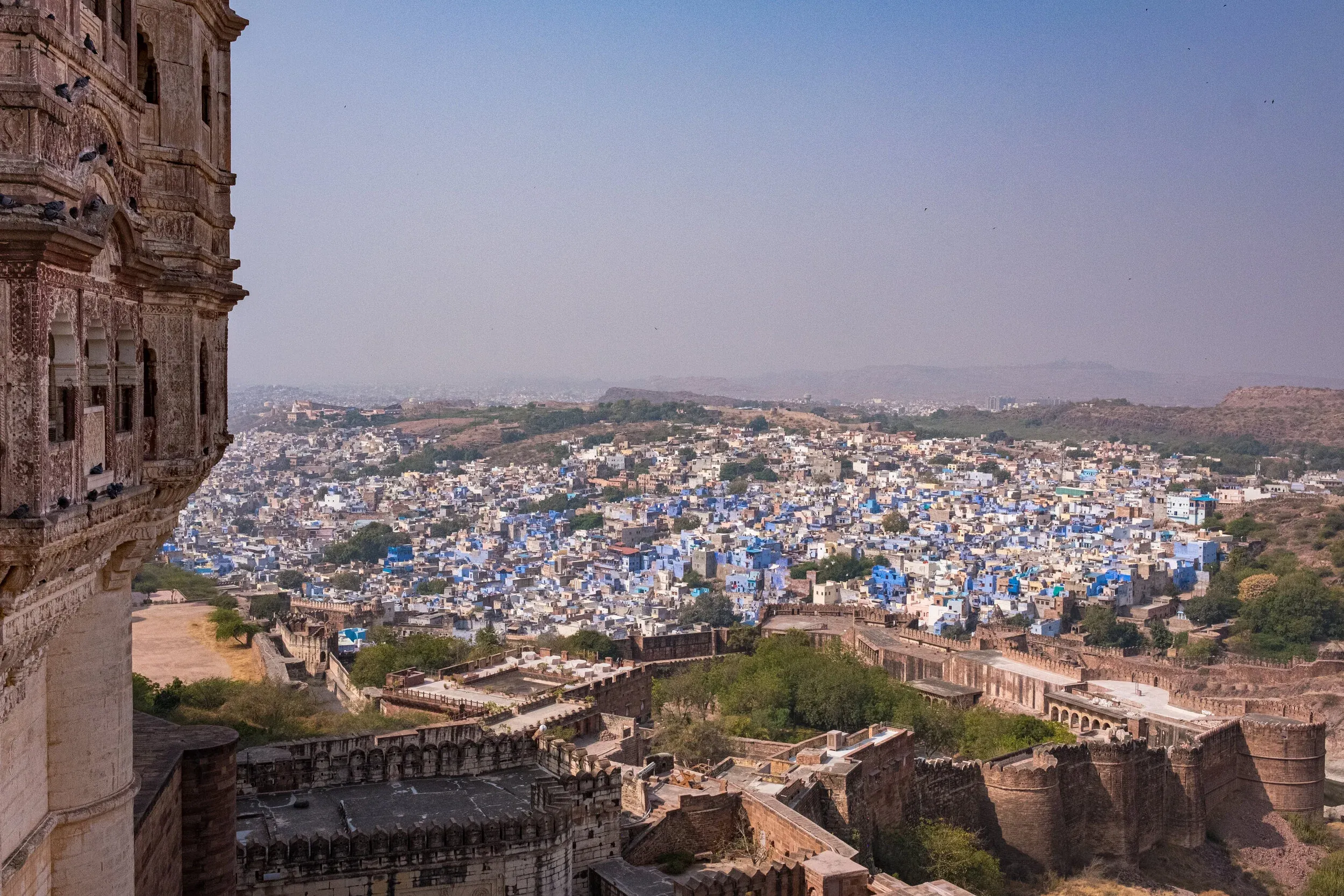 View of the blue city Jodhpur from Mehrangarh Fort