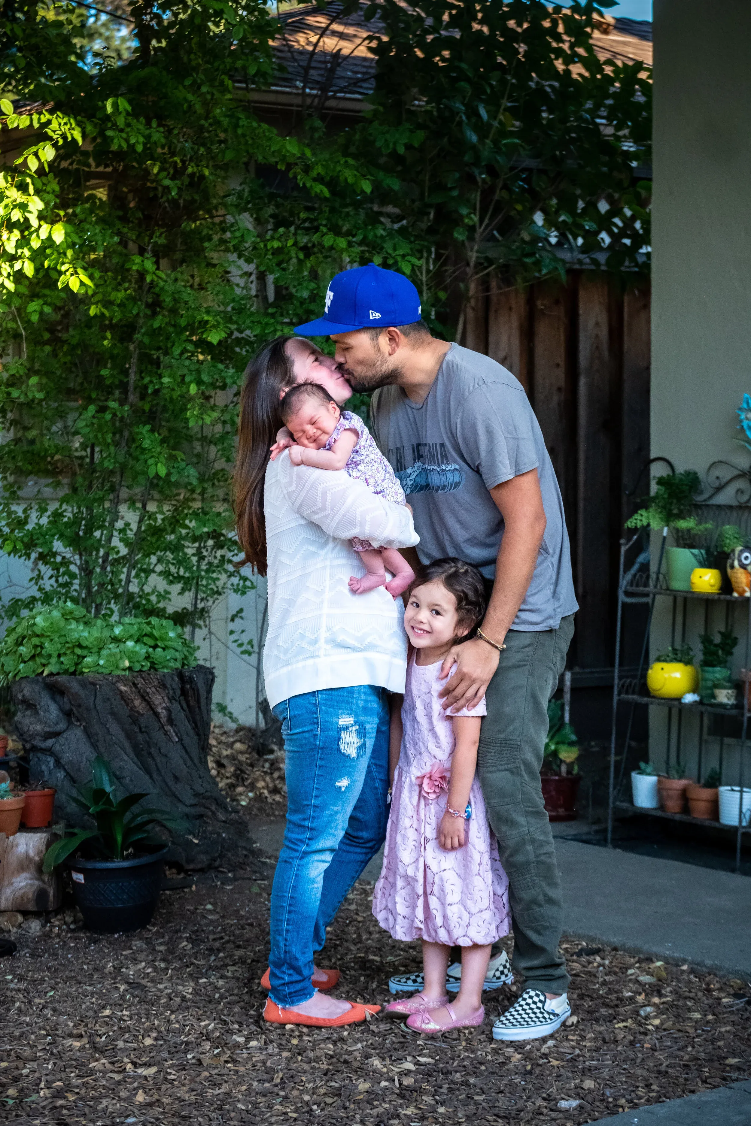 Family welcoming a new baby in Palo Alto