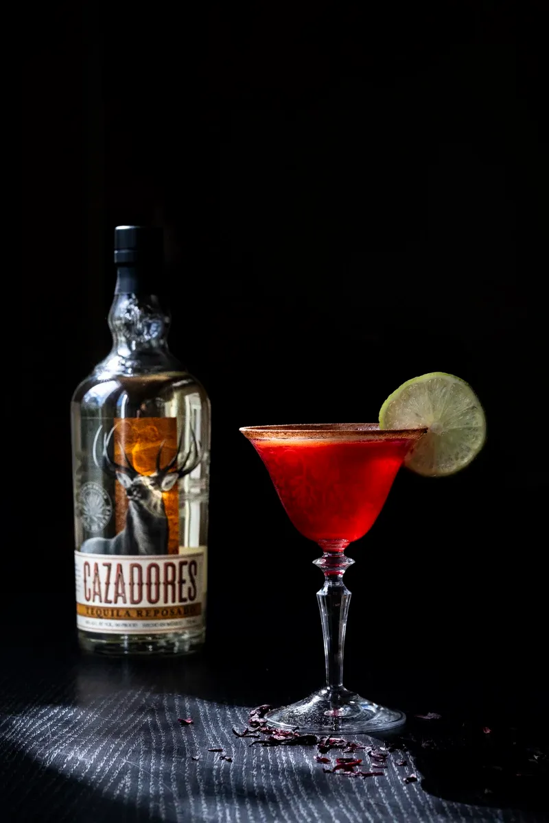 Winter Hibiscus Margarita in a glass