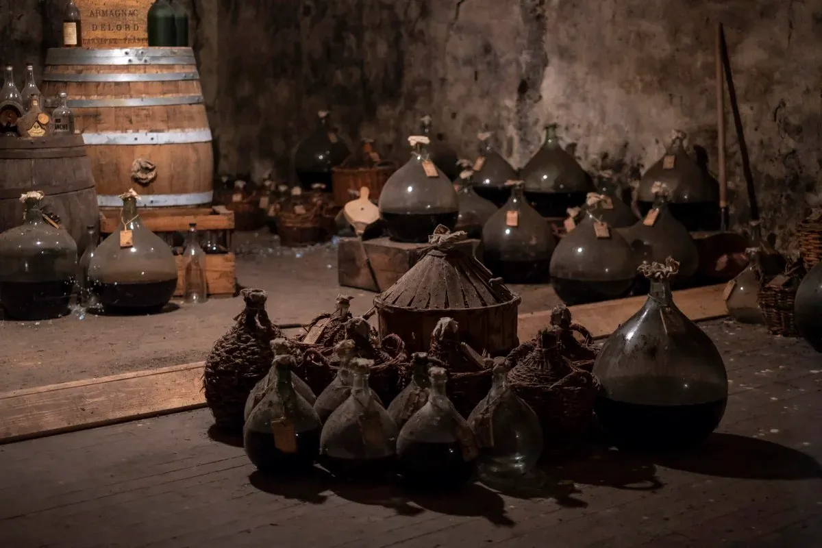 Close-up of distillation copper plates