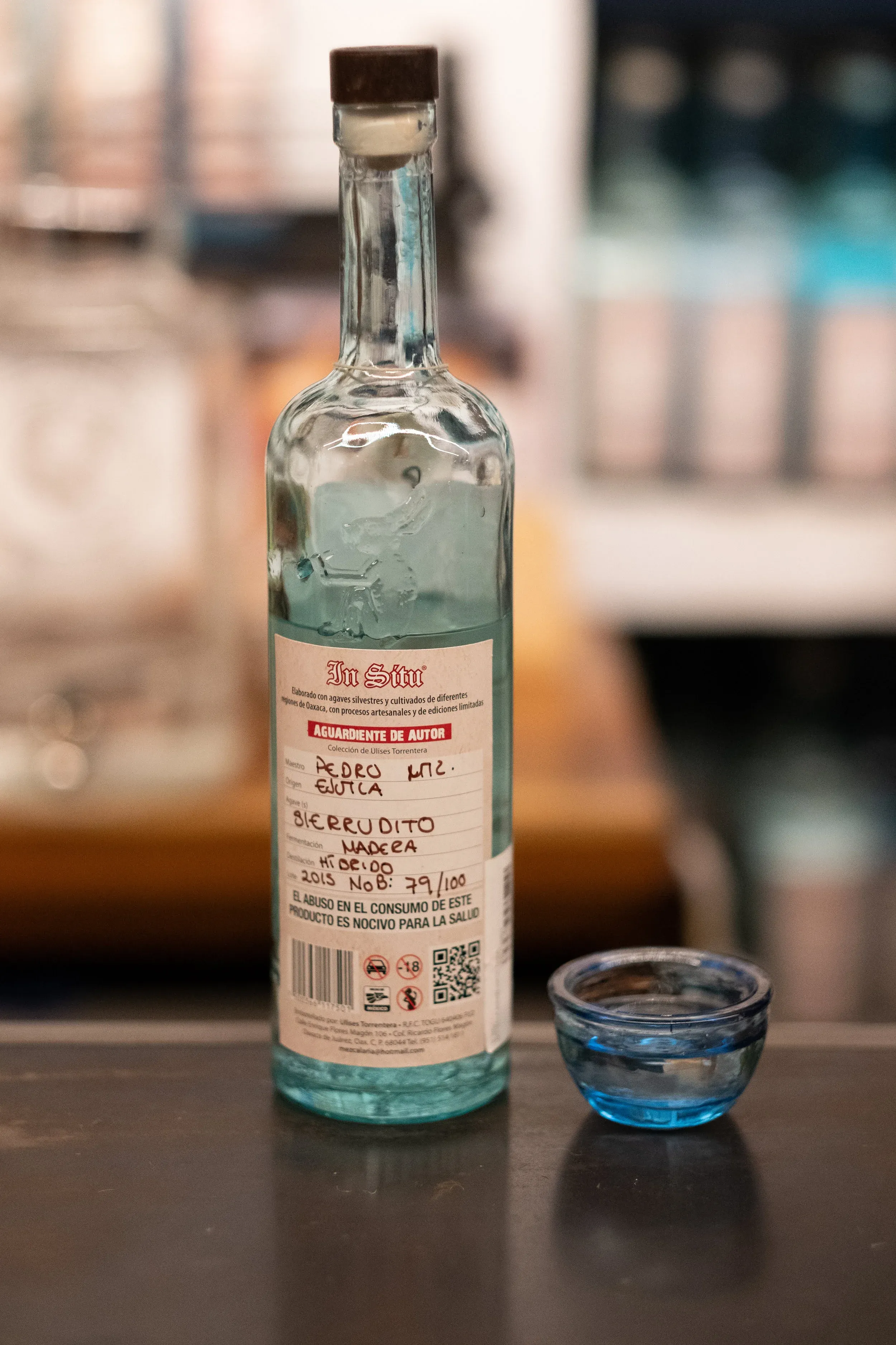 Mezcal bottles at In Situ