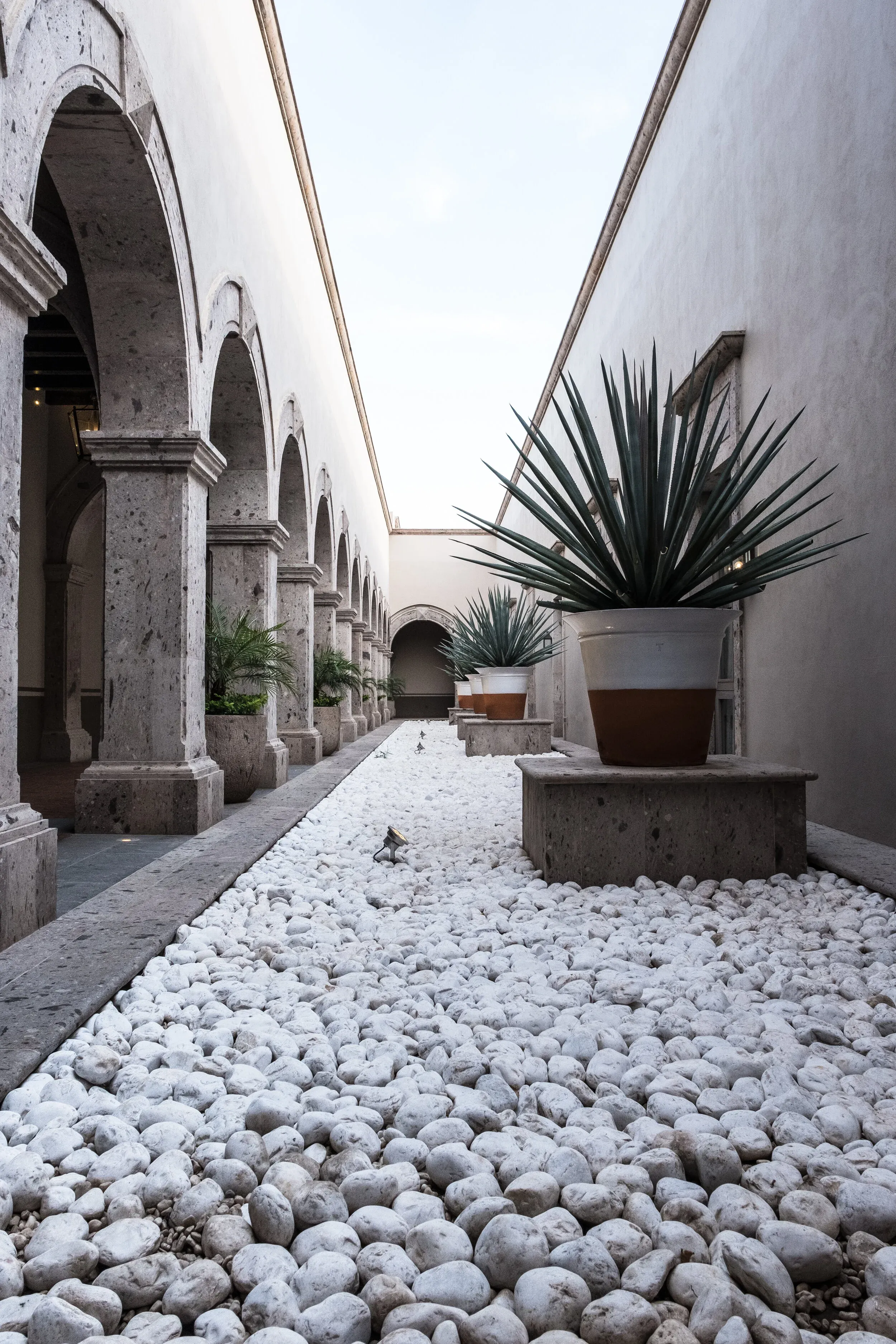 Meticulously maintained grounds at Hacienda Patrón