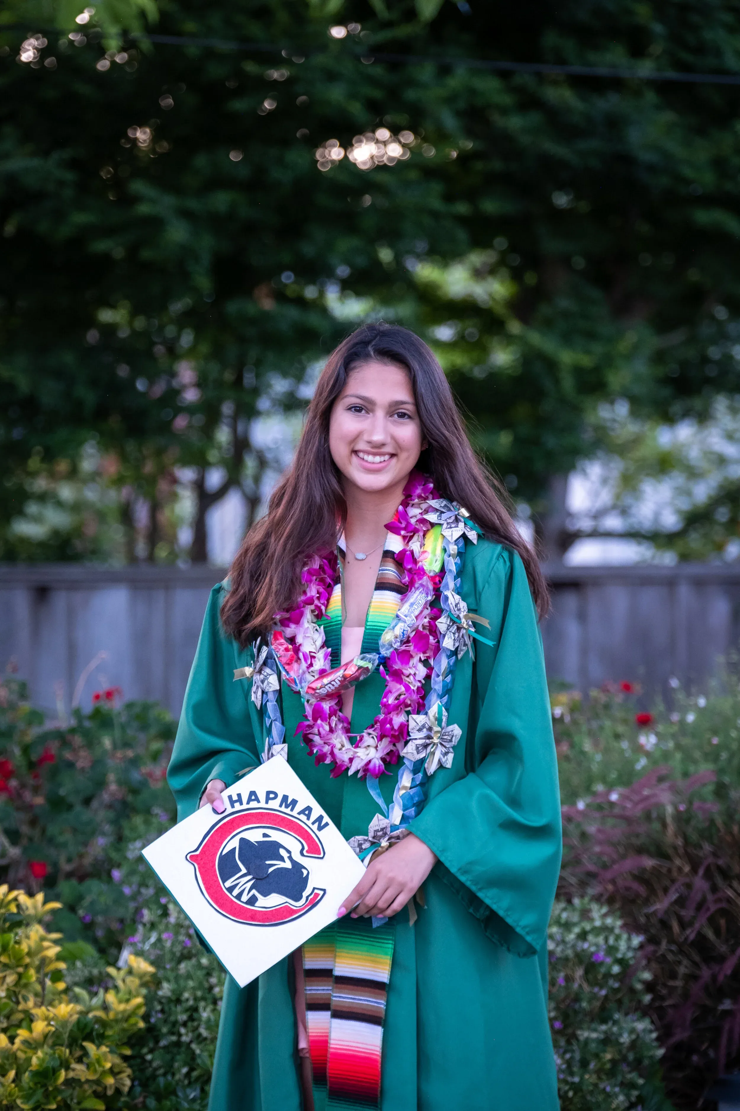 Graduate celebration on front steps in Palo Alto