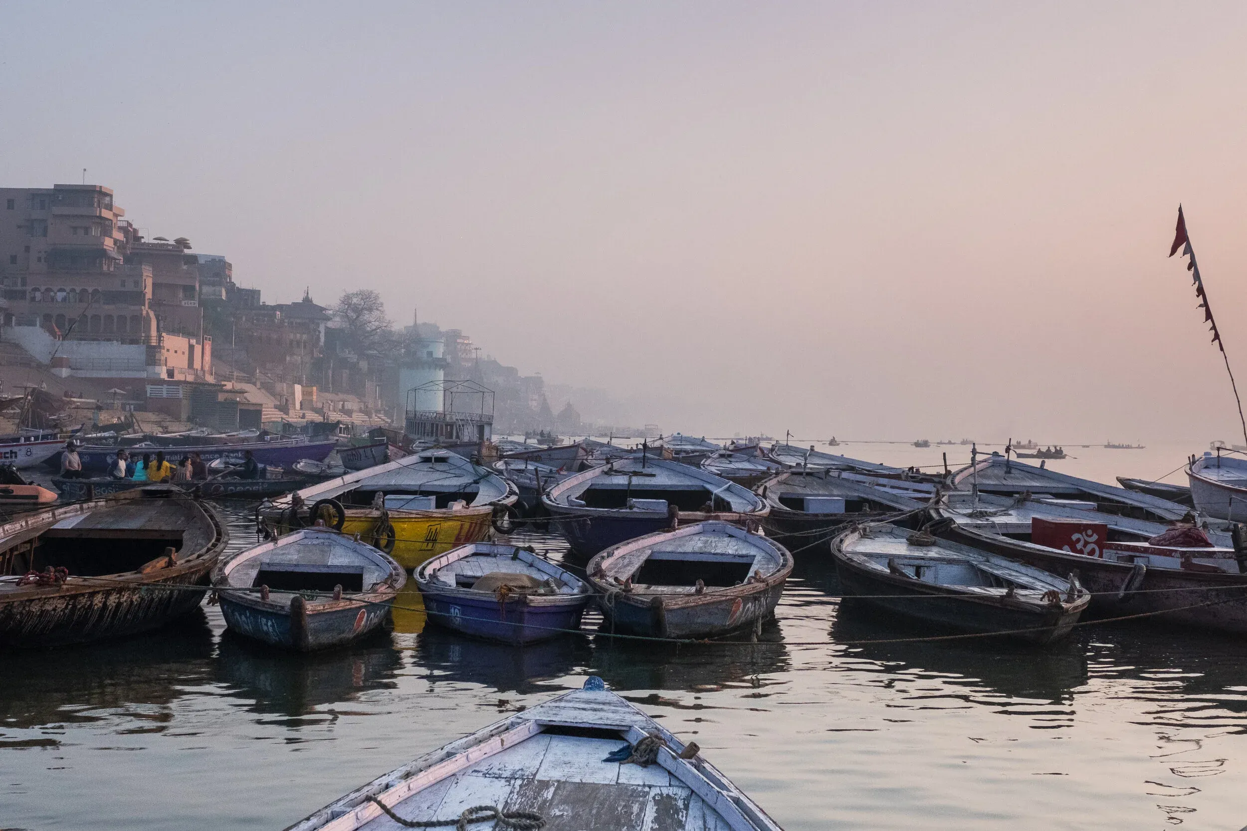 Morning prayers along the ghats of Varanasi
