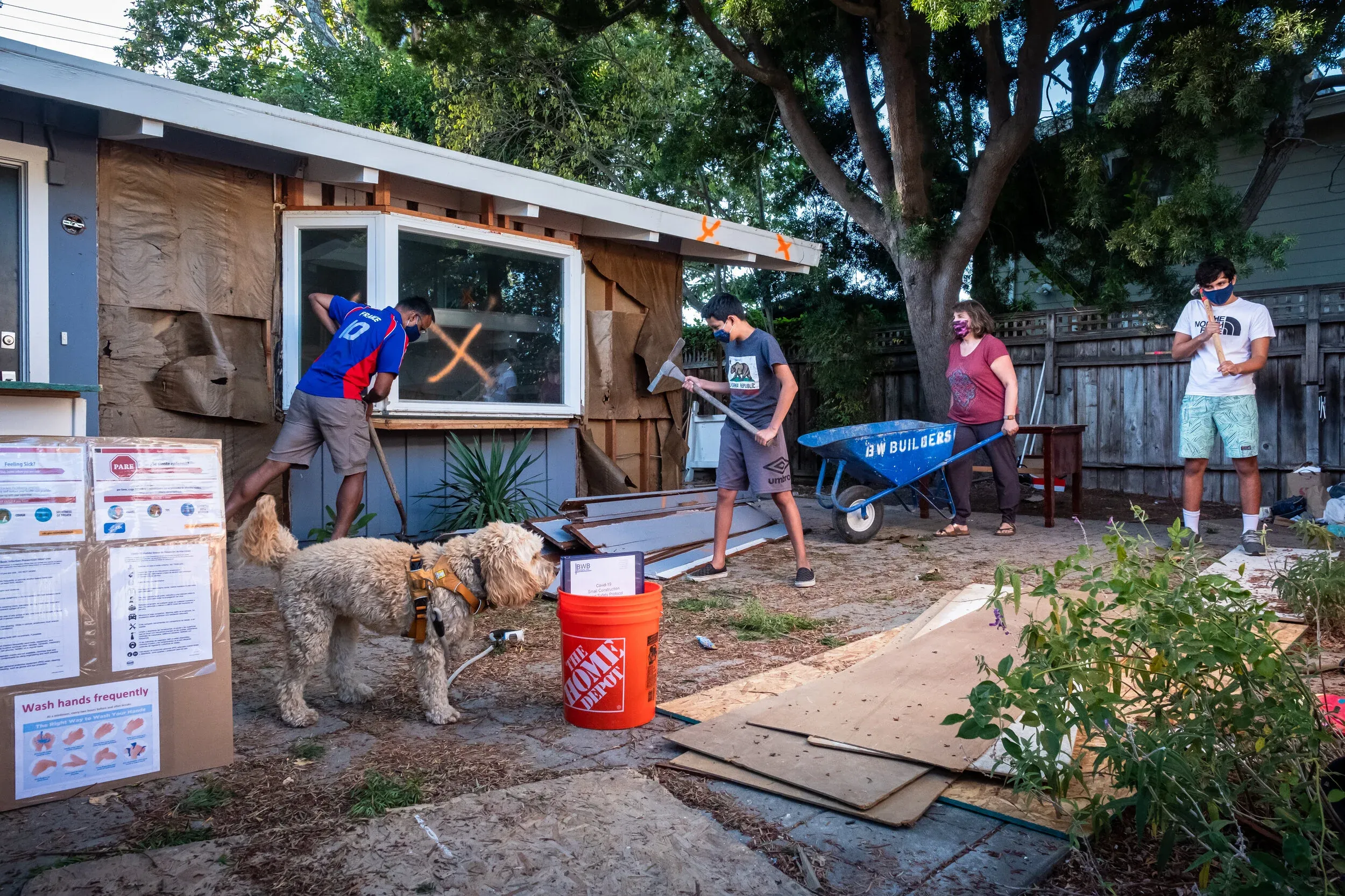 Family renovating their home in Palo Alto