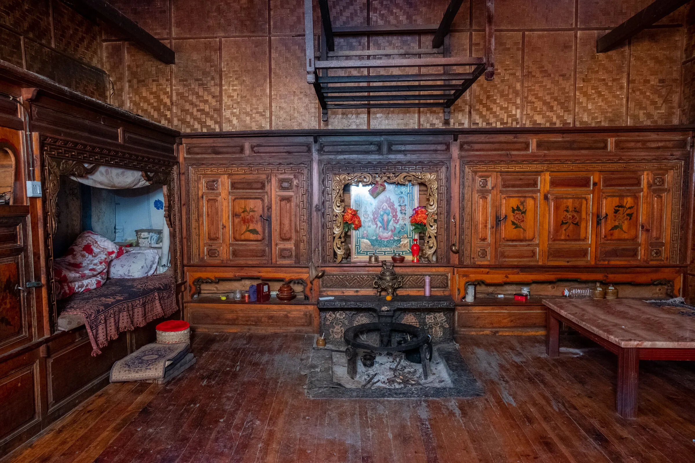 Family meeting space in a Mosuo home
