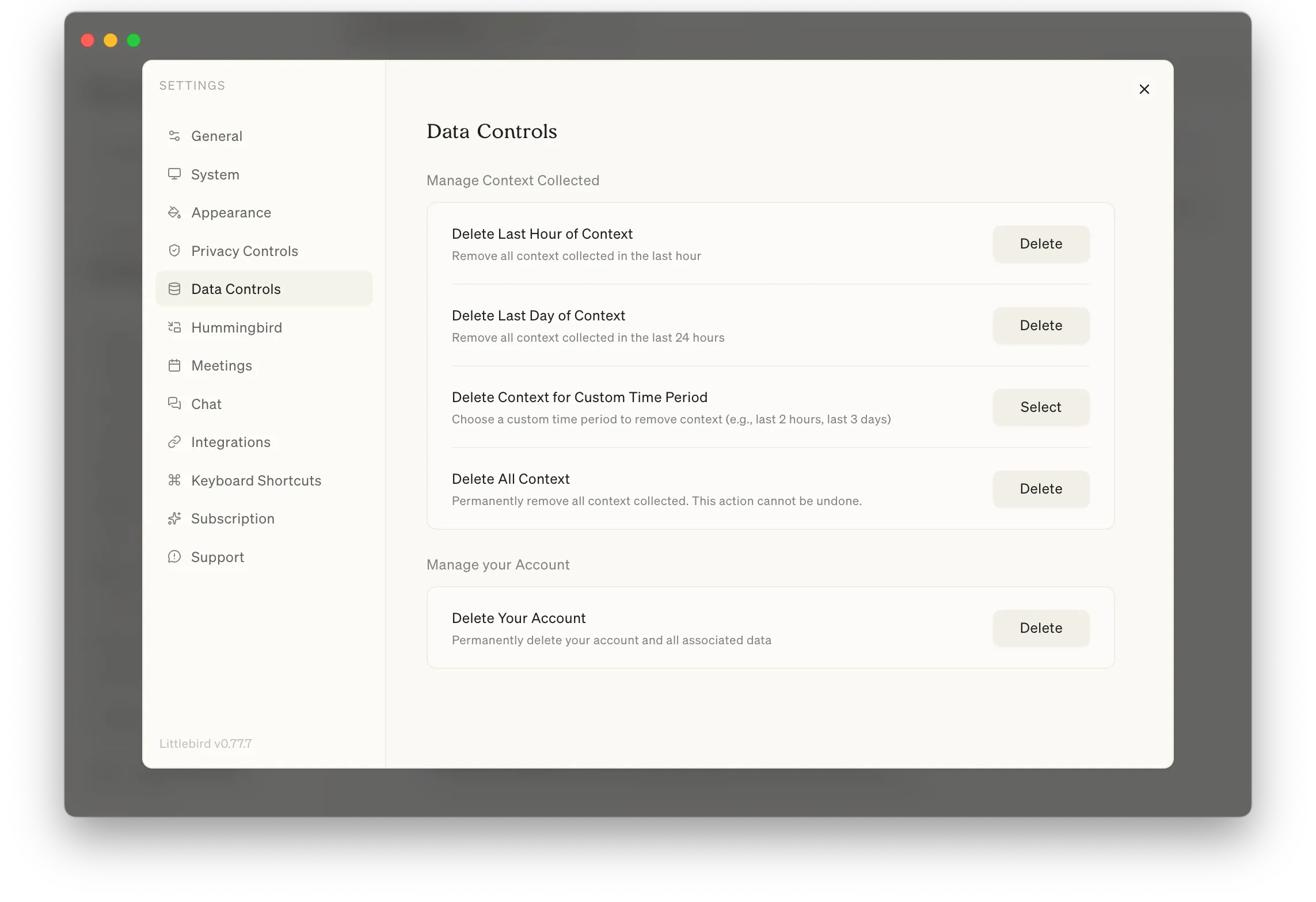 Data deletion with time-based tiers