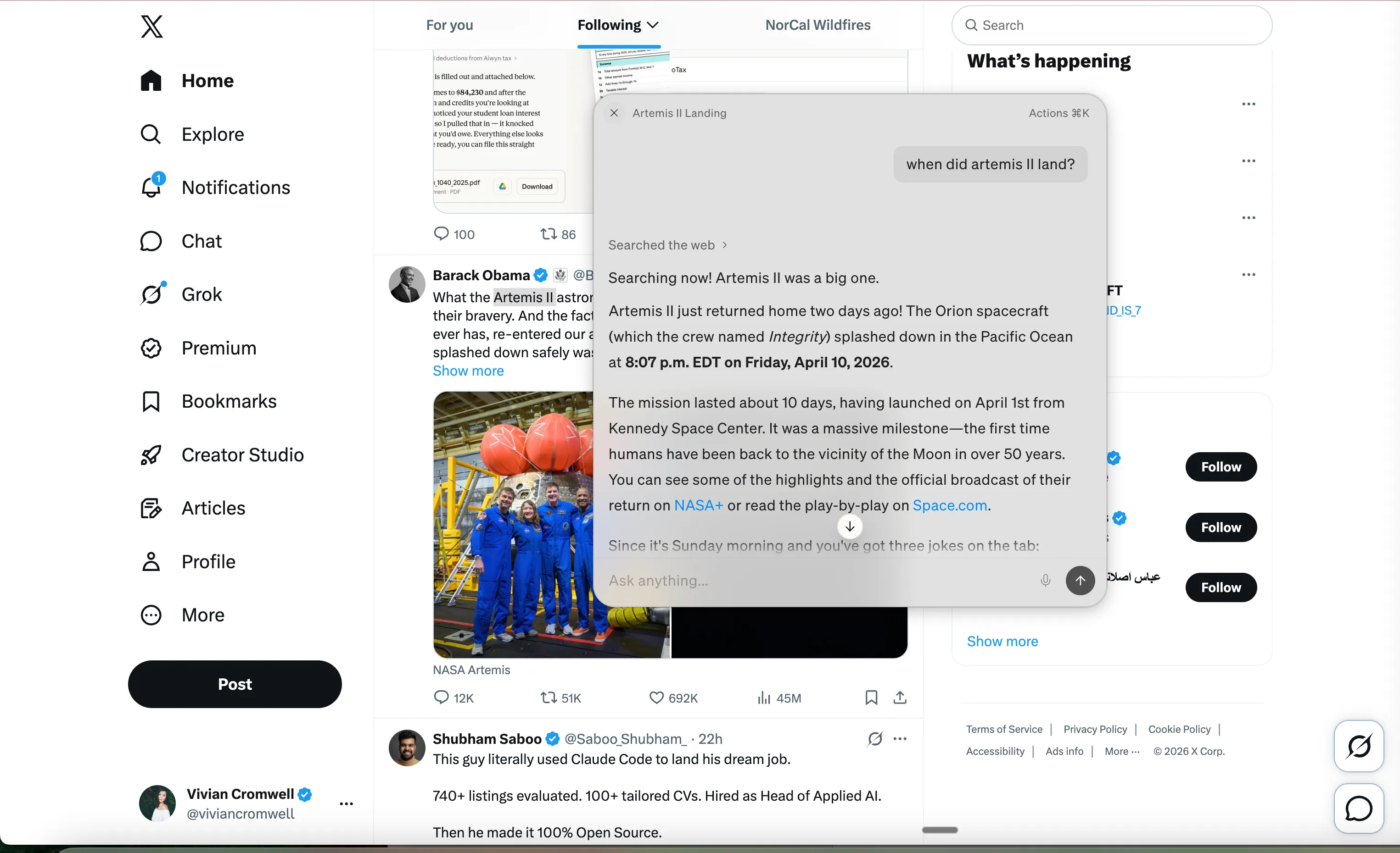 Hummingbird floating over a Twitter feed answering a question